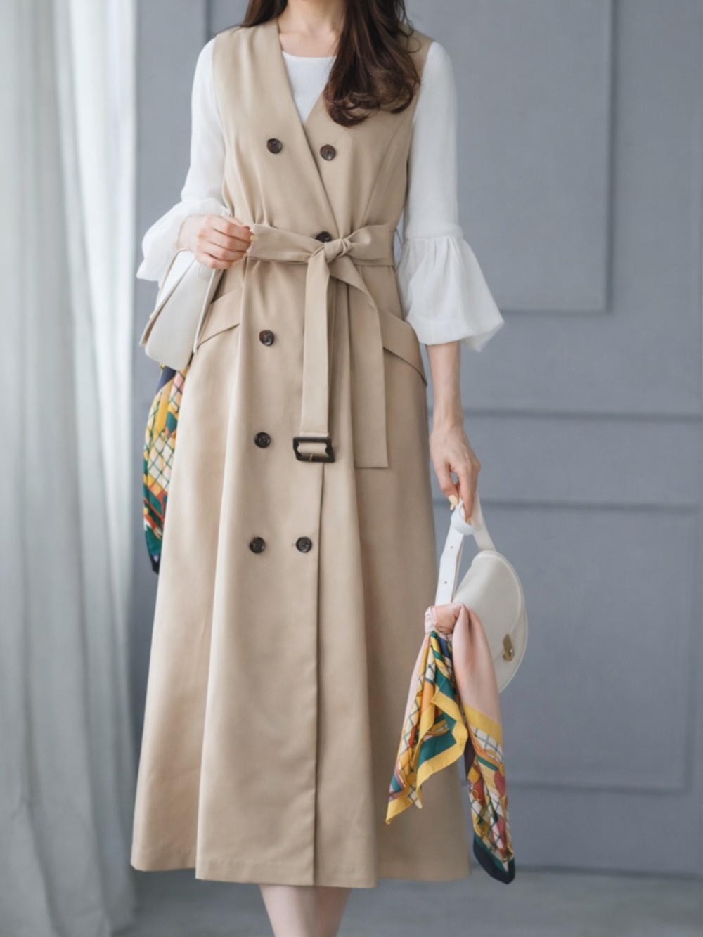 New Trench Detail Midi Dress size M